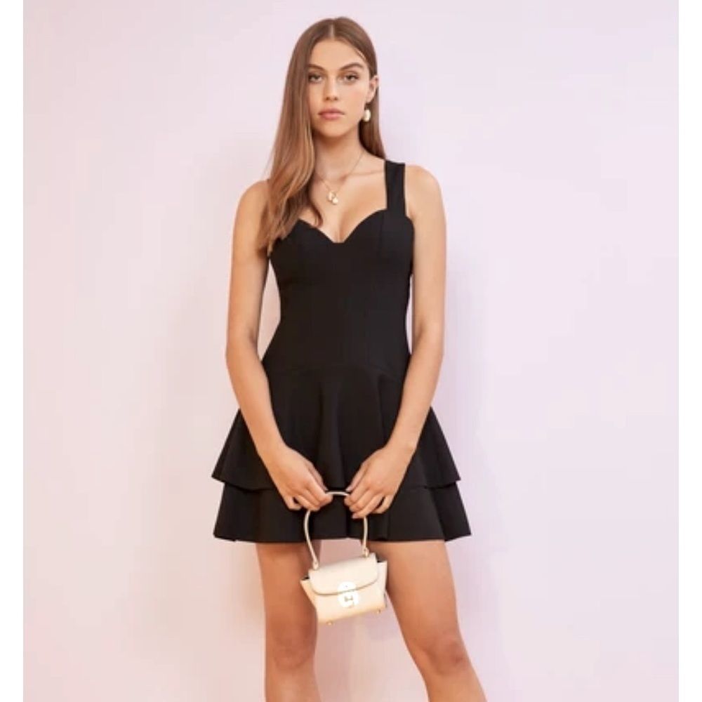 Finders Keepers Lines Mini Dress Black